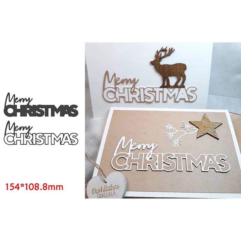 Warm Greetings Fancy Words Happy Birthday Merry Christmas Metal Cutting Dies for New Diy Scrapbooking Album New Embossing Cards