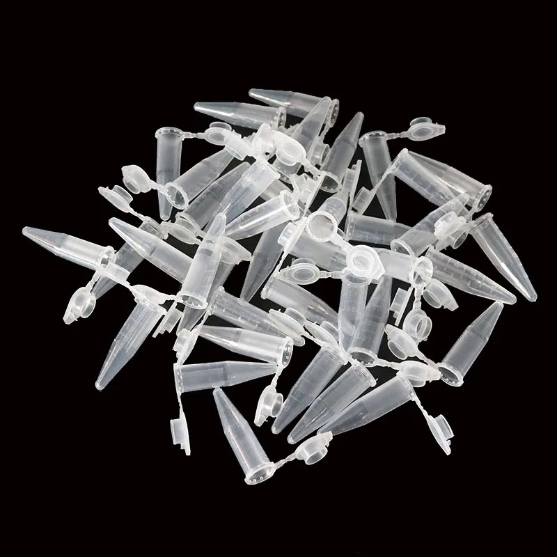 50 Pieces of 0.5 Ml Laboratory Transparent Micro Plastic Centrifuge Tubes with Snap Lid Container Lids for Laboratory Samples