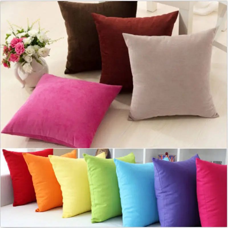 Solid Color Cushion Cover Fashion Cushion Case Throw Pillow Case Sofa Bed Office Spandex Supersoft Back Cushion Cover 40 x 40 cm