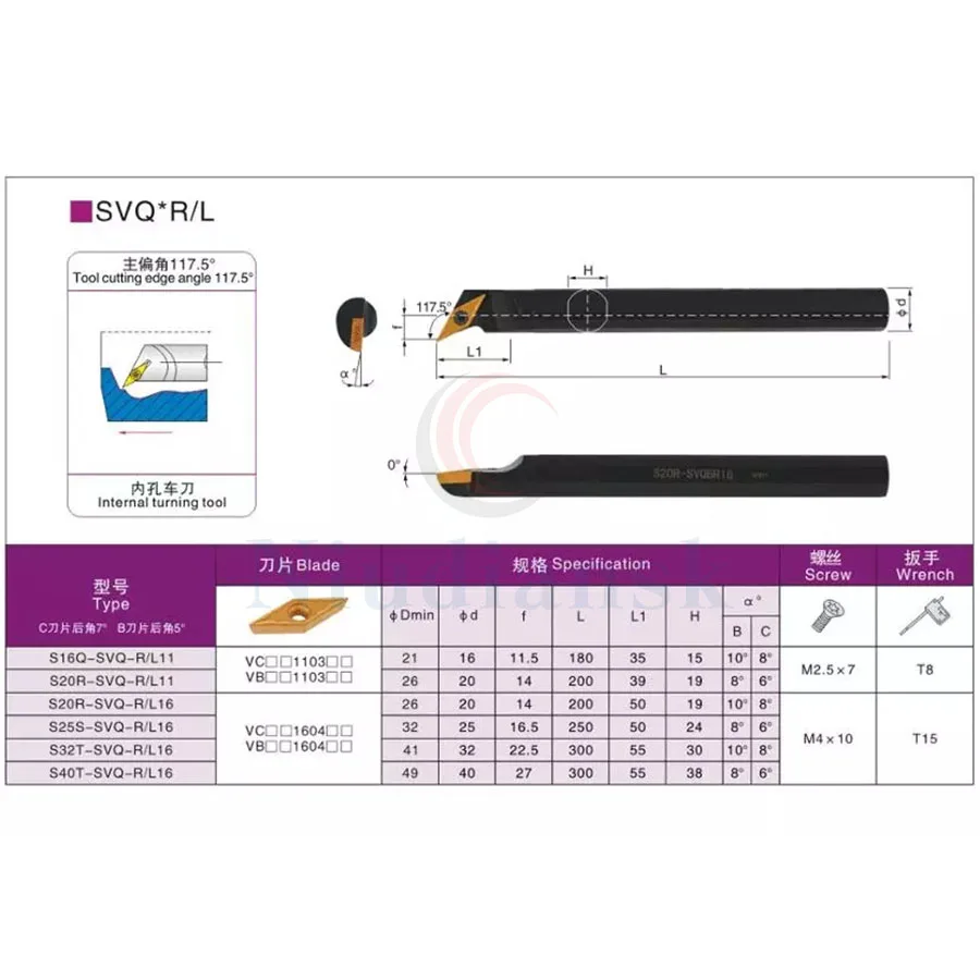 10 pz VCGT1604 inserti in metallo duro con foro interno 1pc S20R-SVQCR16 S25S-SVQCR16 portautensili per tornitura interna S20R-SVQCL16 utensile per tornio CNC