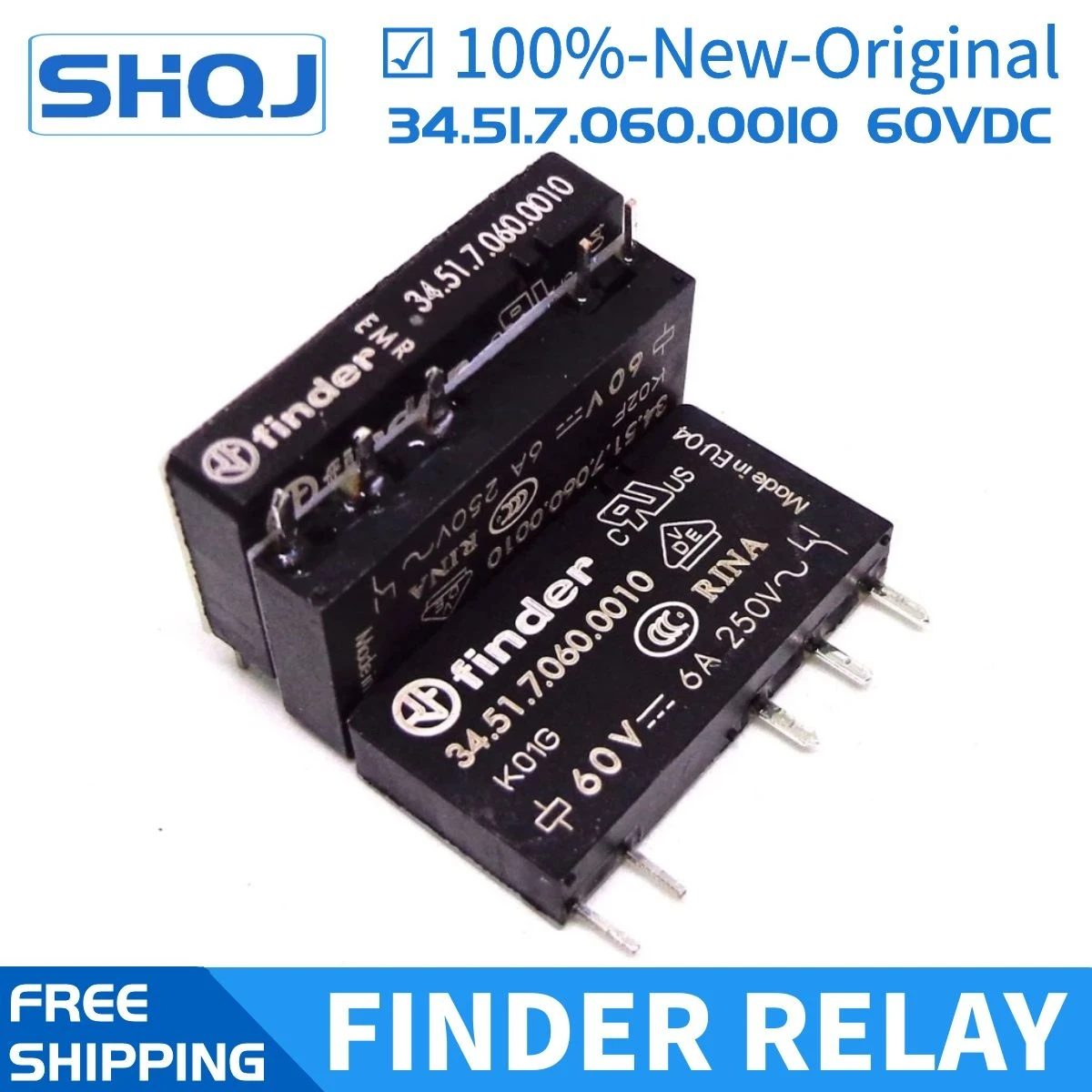 finder relay 34.51.7.060.0010 60VDC 6A 100%-new-original