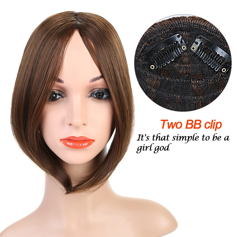 AOOSOO Hair extension on both sides of bangs Girl side bangs fake edge synthetic hairpin high temperature resistant fake bangs