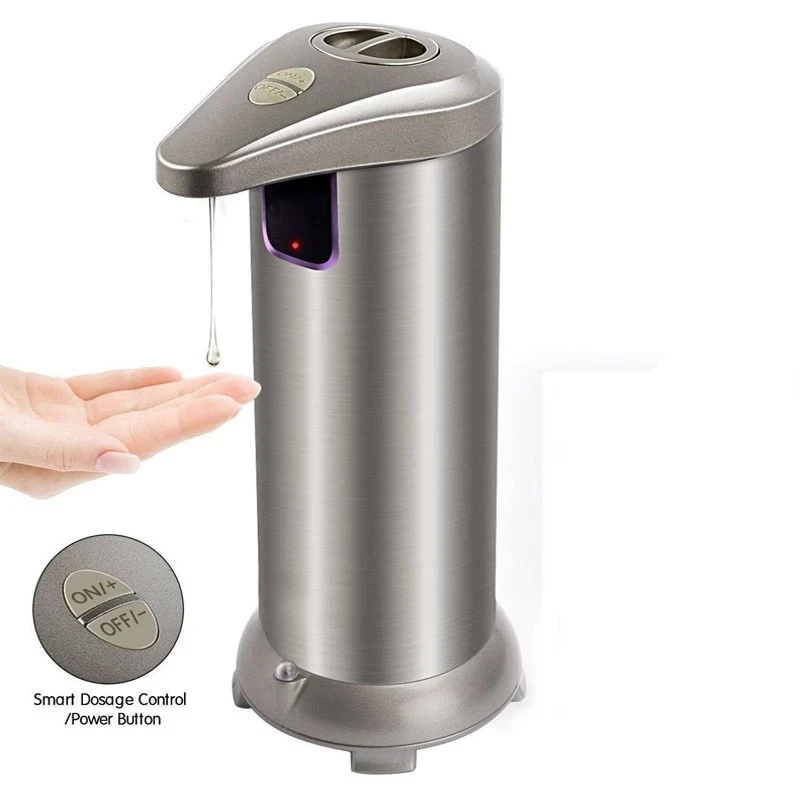 Touchless Automatic Soap Dispenser, Infrared Motion Sensor, Stainless Steel Hands-free Auto with Waterproof Base