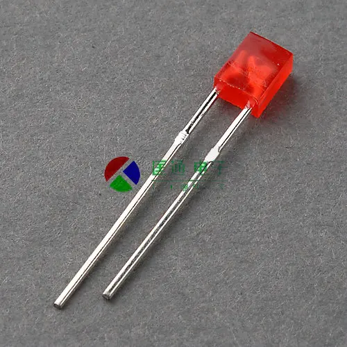 

2A5R3PD08 LED light-emitting diode 2*5*7 square foggy long feet red hair red 257 red