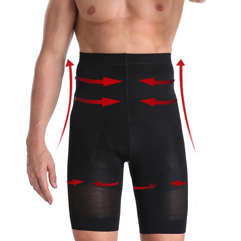 Shorts de Compression pour hommes, vêtements amincissants, pantalon taille haute, contrôle du ventre, entraîneur de taille, sous-vêtements masculins