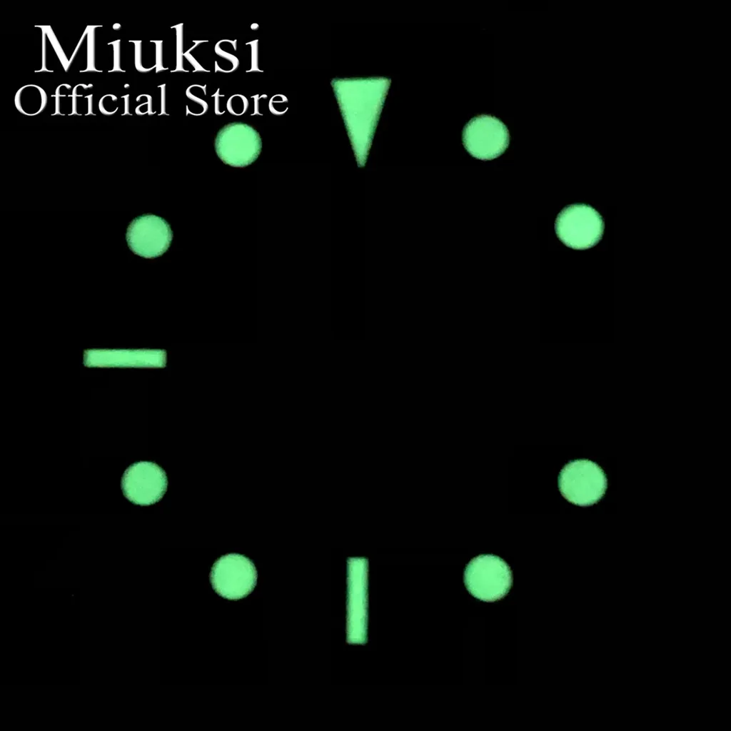 Miuksi 28.5mm black white blue gray green watch dial luminous dial fit NH35 movement