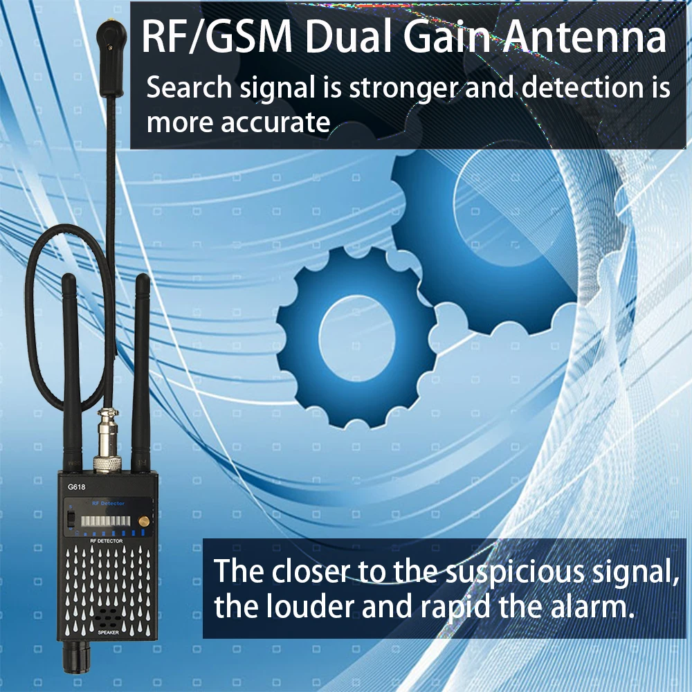 Detector de señal RF súper sensible, cámara oculta inalámbrica, Detector de huellas dactilares, buscador de cámaras, GSM, GPS, escáner magnético de