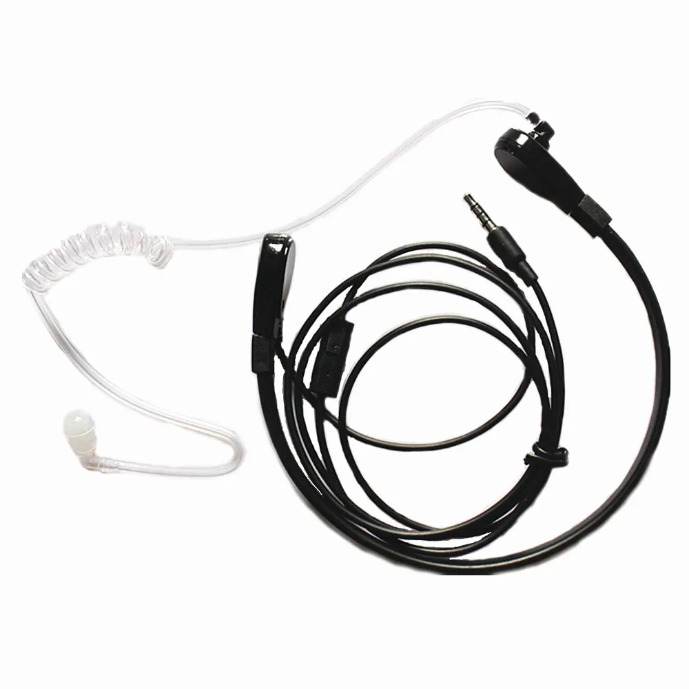 2pc 3.5mm Jack Throat Vibration Headset Earphone Earpiece Mic Air Tube Acoustic Covert For Agents Bodyguards Mobile Phone Radio