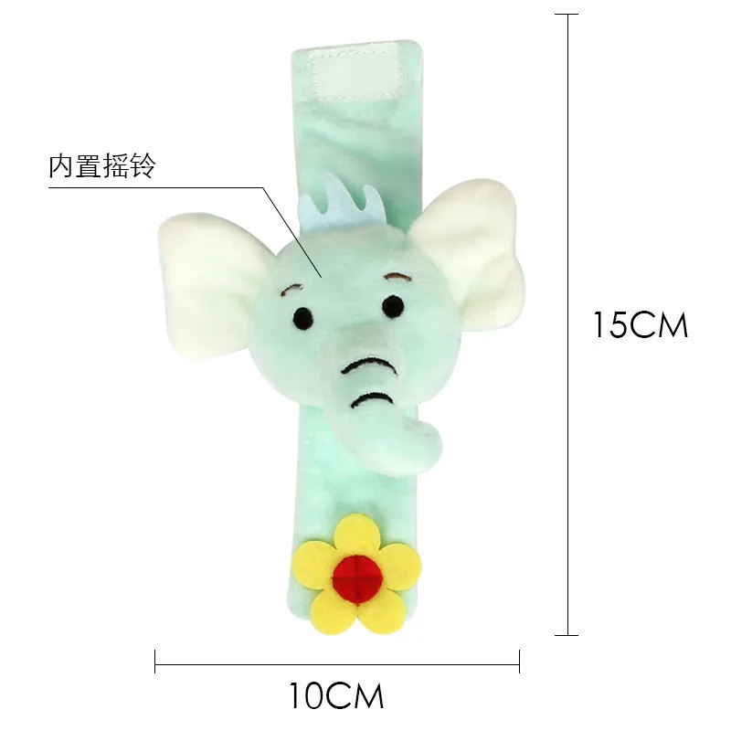 Baby Wrist Rattle Animal-shaped Soft Cute Flannelette Washable Baby Wrist Band Enlightenment Puzzle Educational Toys for Kids