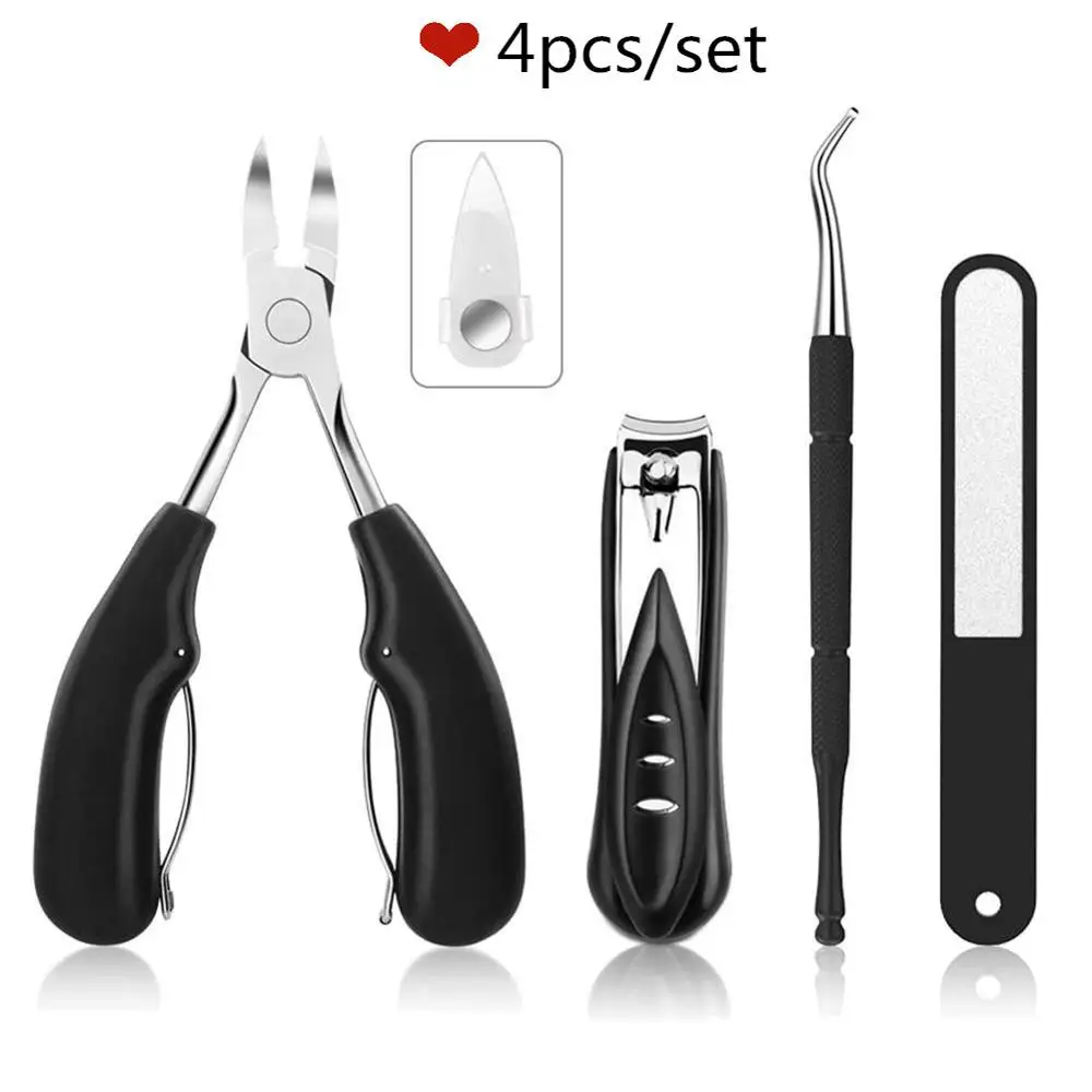 4pcs Nail Correction Clipper Cutter Pedicure Care Tool Toe Nail Clippers Sets For Thick Ingrown Paronychia Fungus Irregular Nail
