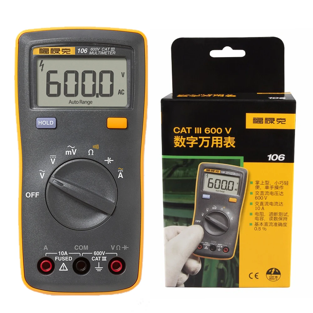 Free Shipping New Fluke 106 Handheld Digital Easily Carried mini Multimeter