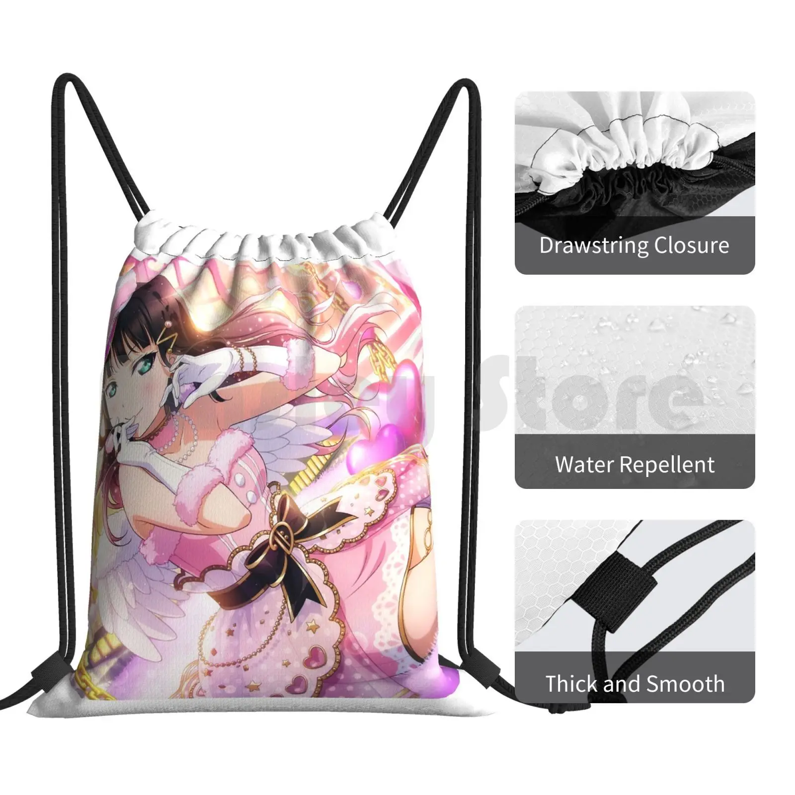 Luxo rosa dia kurosawa mochila cordão saco de equitação escalada ginásio dia kurosawa luxo rosa llsifas amor ao vivo anime