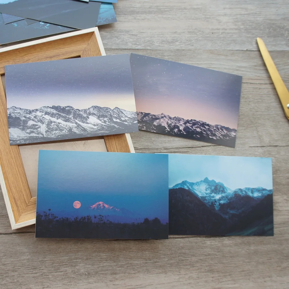 15pcs Sunup on The Sea on The Mountain Design As Post Card Gift Greeting Cards Gift Card Party Invitation Scrapbooking Use