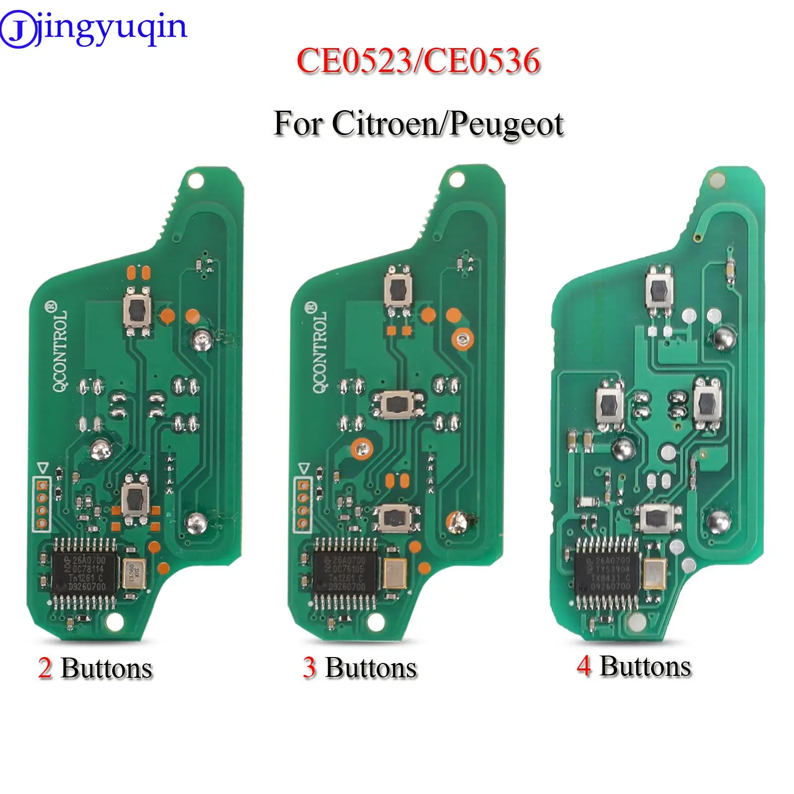 jingyuqin 10p Remote ASK/FSK Key Board for Peugeot 207 307 308 407 607 807 For Citroen C2 C3 C4 C5 C6 CE523 CE536 7941 7946 Id46