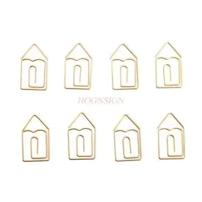 12pcs Golden Small House Paper Clip Cartoon Shape Pin Invisible Clip Golden Big Pin Baby Pin