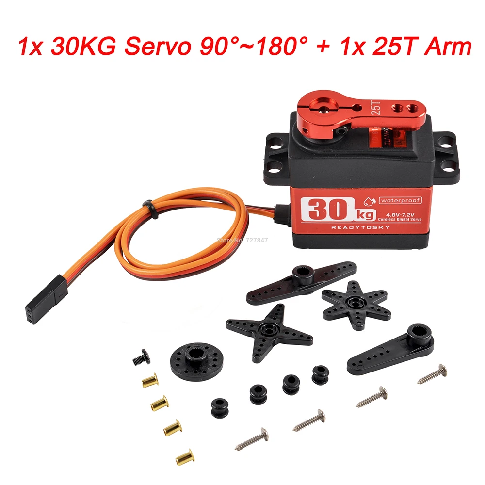 Waterdicht 180/270/360 Graden 20Kg 25Kg 30Kg 35Kg 60Kg Grote Koppel Digitale Coreless Servo aluminium Metalen Tandwielen 25T Arm Rc Auto