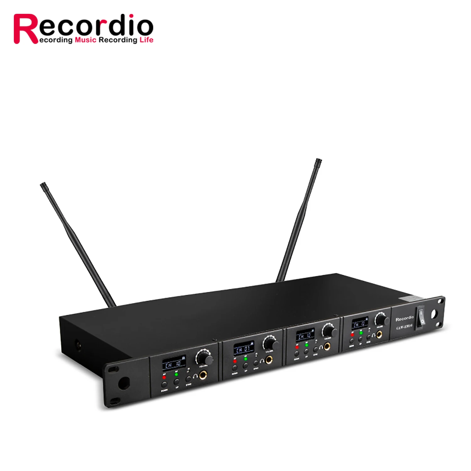 GAW-EM04 سماعات مراقبة لاسلكية للمسرح الاحترافي داخل الأذن لنظام التعرف على الأداء للعروض