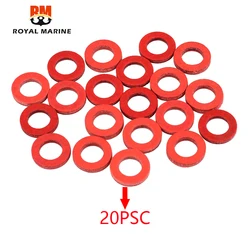 DWCX 20 sztuk czerwona dolna jednostka uszczelka śruby spustowej oleju pasuje do Yamaha 90430-08020-00 90430-08003 akcesoria 90430-08020-0 90430-08020