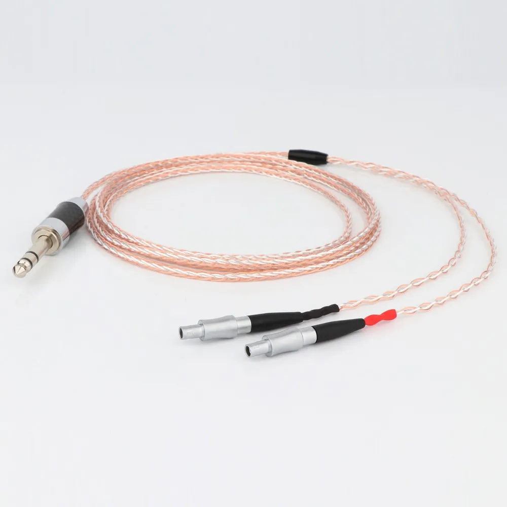 Preffair 6.35mm wtyczka z włókna węglowego 8 rdzeniowy posrebrzany kabel do słuchawek OCC dla HD800 HD800s HD820s HD820 Dharma D1000