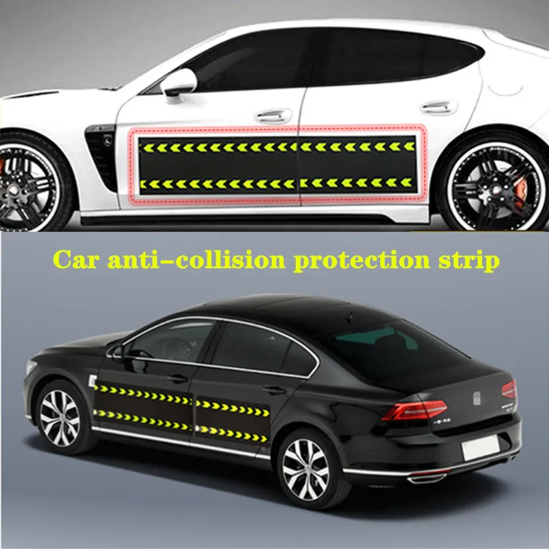 Car Body Lengthen Widen Anti-Scratch Strip Reflective Magnetic Stickers Door Side Edge Guard Rubber Protector Pad for All Models