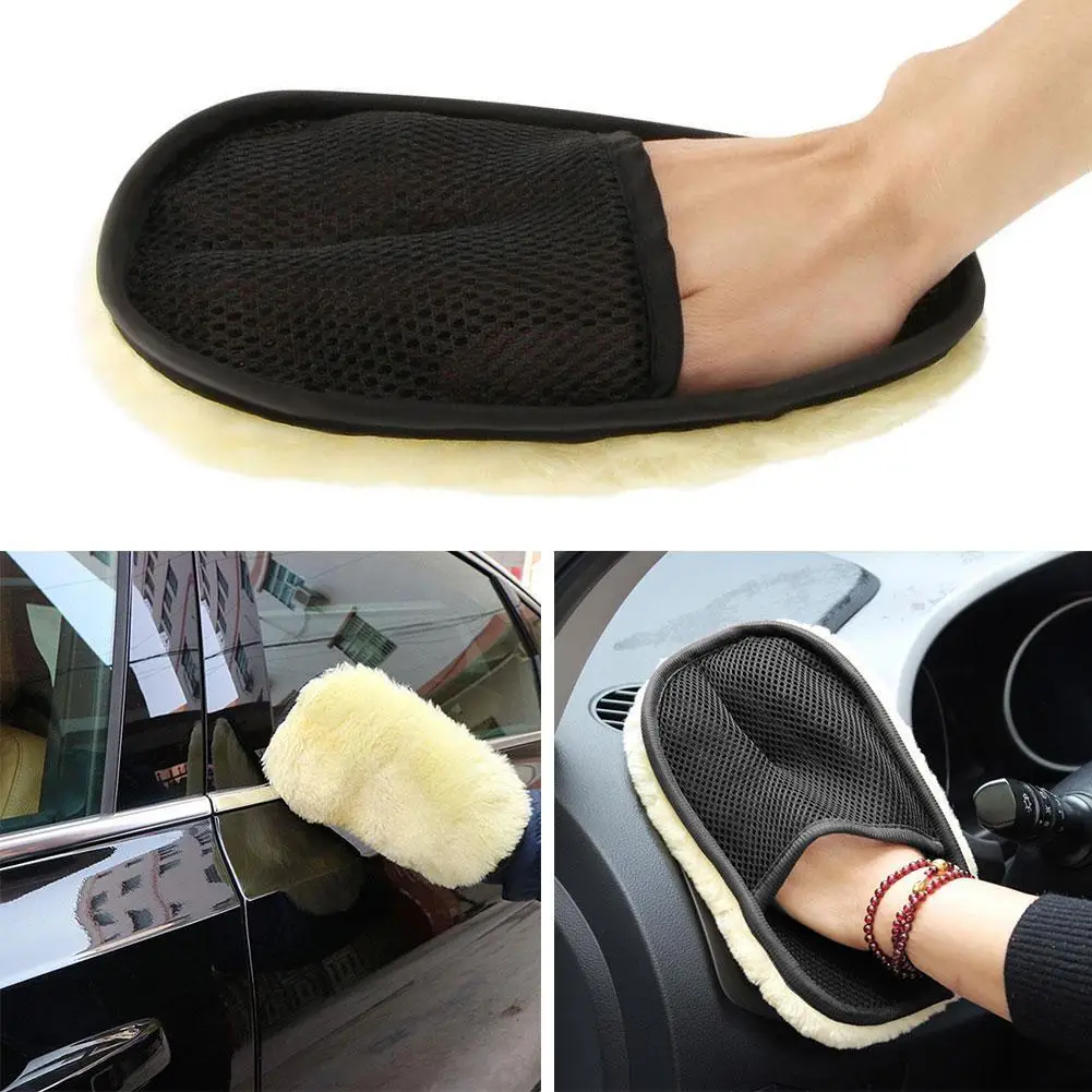 

1/3PCS Simulation Sheepskin Mitt Car Soft Polishing Glove Soft Cashmere Washing Cleaning Polish Car Cleaning Washing Brush Cloth