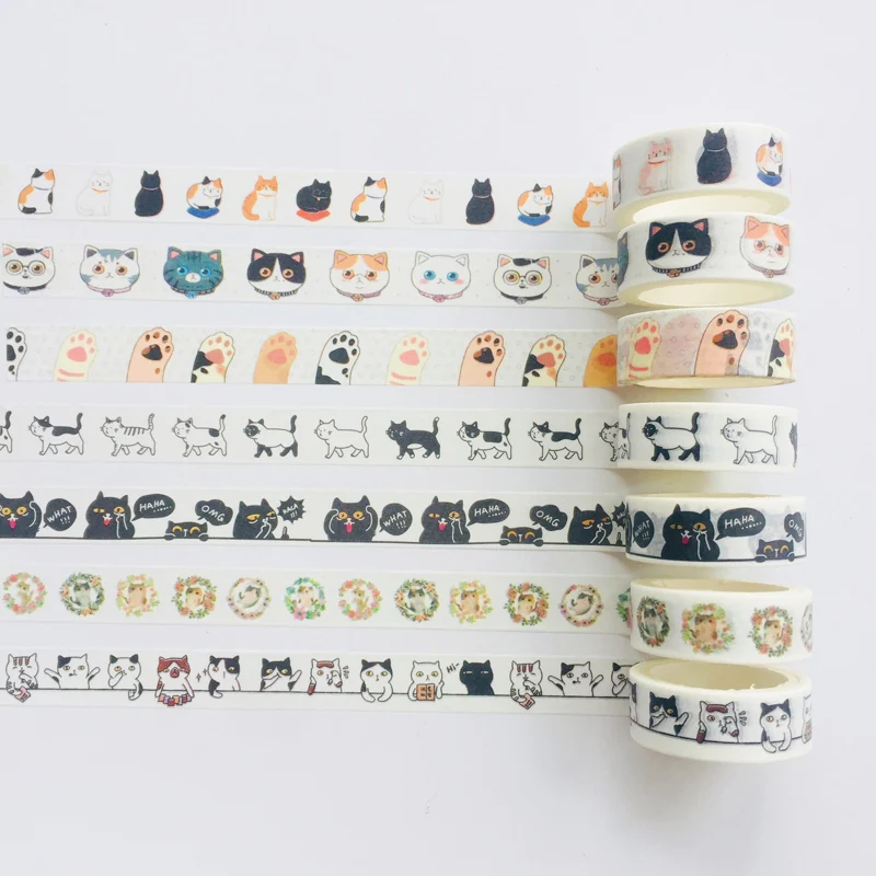 Cute Kawaii Adorable Cat Adhesive Paper Washi Tape Masking Tape DIY Scrapbooking Stick Label