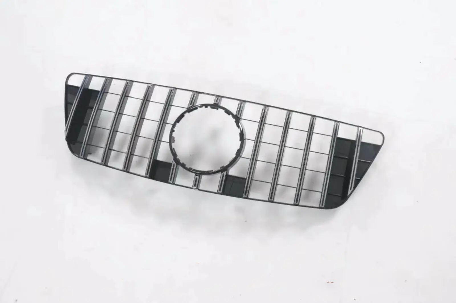 GT Grill Upper Grille For Mercedes Benz ML Class W164 2009-2011 ML350 ML450 ML500 ML550 Silver/Black Front Bumper Hood Mesh Grid