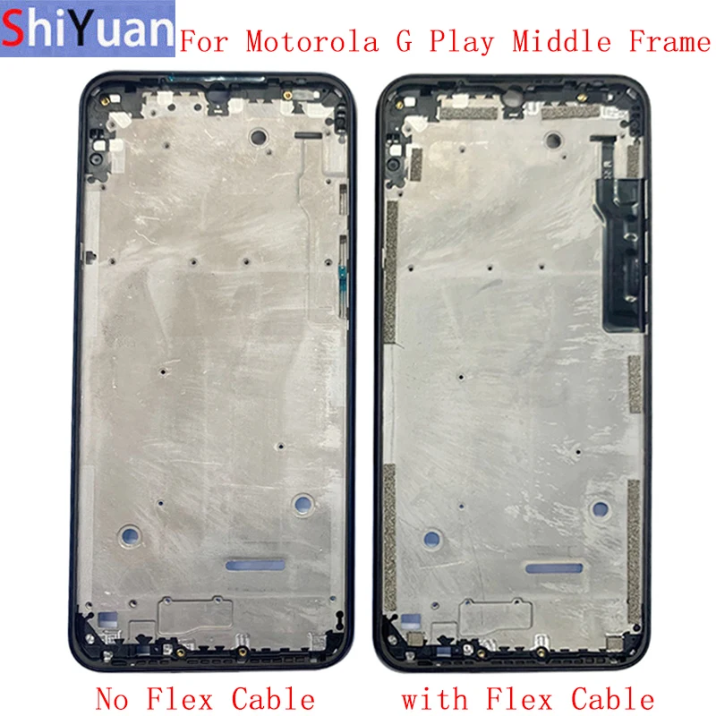 Housing Middle Frame LCD Bezel Plate Panel Chassis For Motorola Moto G Play 2021 Phone Metal Middle Frame with Flex Repair Parts