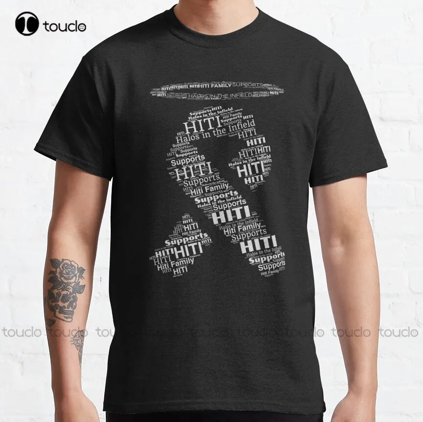 Hiti Unterstützt Band Halos In Die Infield Gemeinschaft Klassische T-Shirt Weiß Kleid Shirt Für Männer Custom Aldult Teen Unisex Xs-5Xl