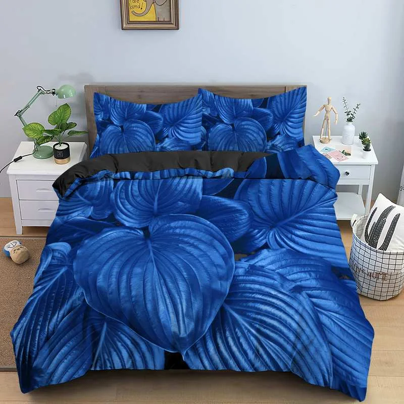 

Leaves Bedding Duvet Cover Set 14 Sizes Printing Soft Microfiber Comforter Cover with Zipper Closure, Pillowcase