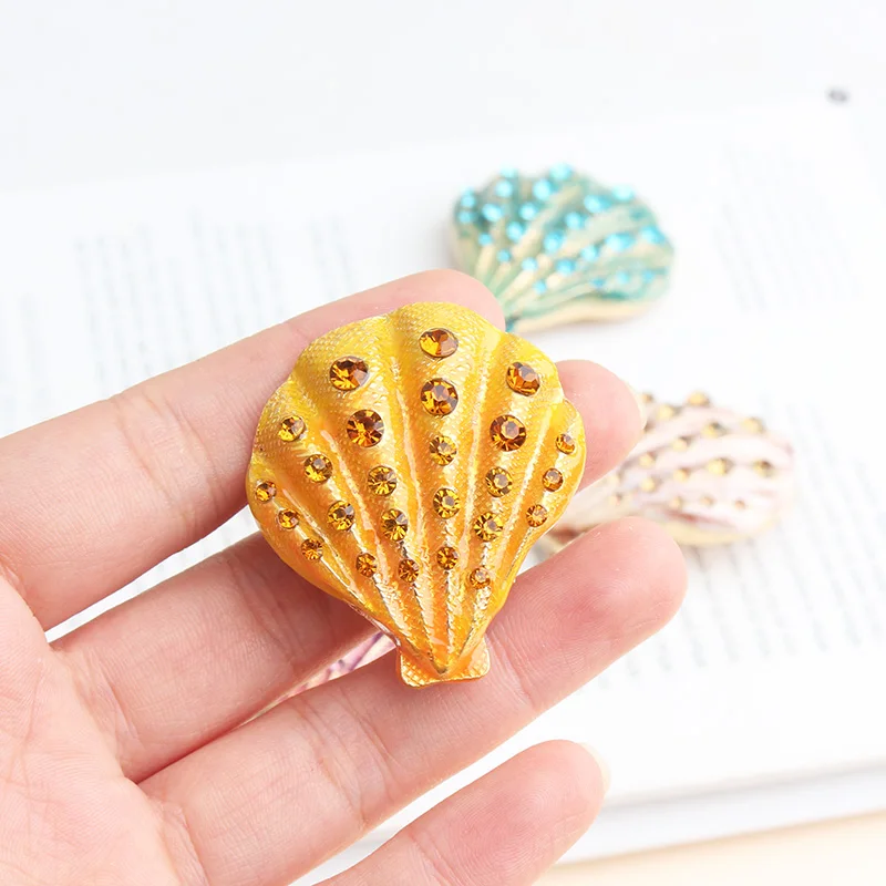 Pomlee Enamel Rhinestone Shell Brooches Women Animal Ocean Series Party Office Casual Brooch Pins Jewelry Gifts Wholesale