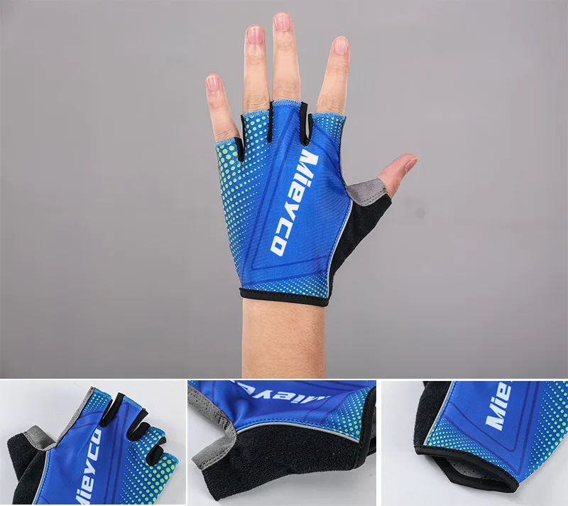 Radfahren Anti-slip Halbe Finger Handschuhe MTB Fahrrad Handschuhe Pad Männer Frauen Atmungsaktive Anti-shock Sport Handschuhe – Detail 7
