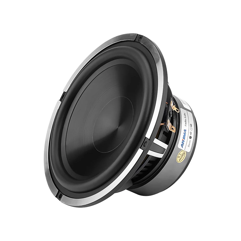 New 1Pcs 6.5 Inch Woofer Speaker 50W 4 Ohm Bass Audio Car Sound Speaker Driver Aluminum Ceramic Black Diamond Cast Booksheft