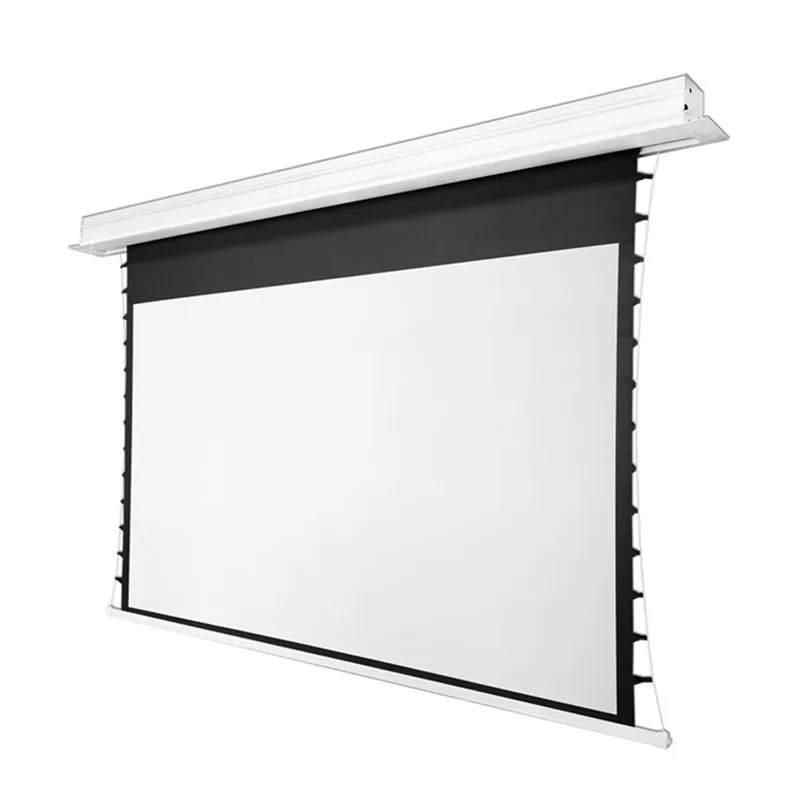 Third Generation 170-inch 16:9 Ceiling Recessed Tab-Tension Screen, 4K/8K HD Matte White Projection Screen Surface