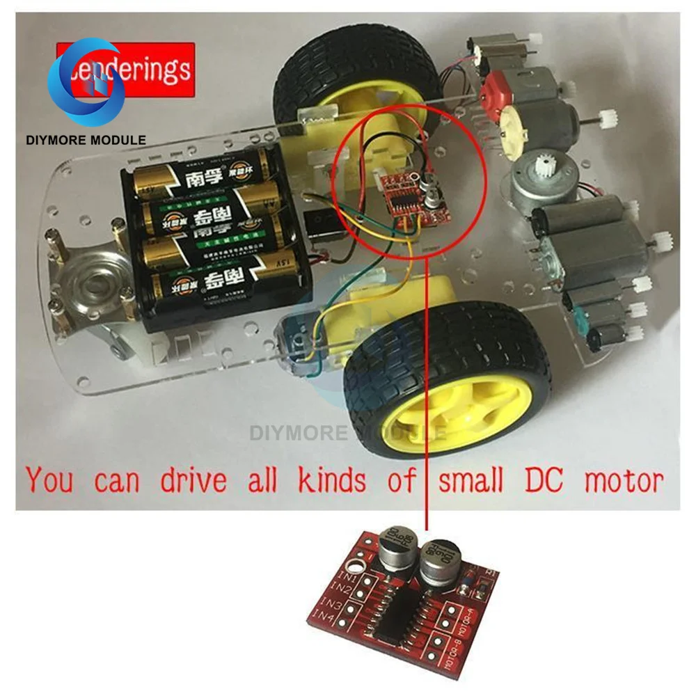 MX1508 1.5A 2-Way DC Motor Driver Module PWM Speed Dual H-Bridge Stepper Motor L298N for Arduino