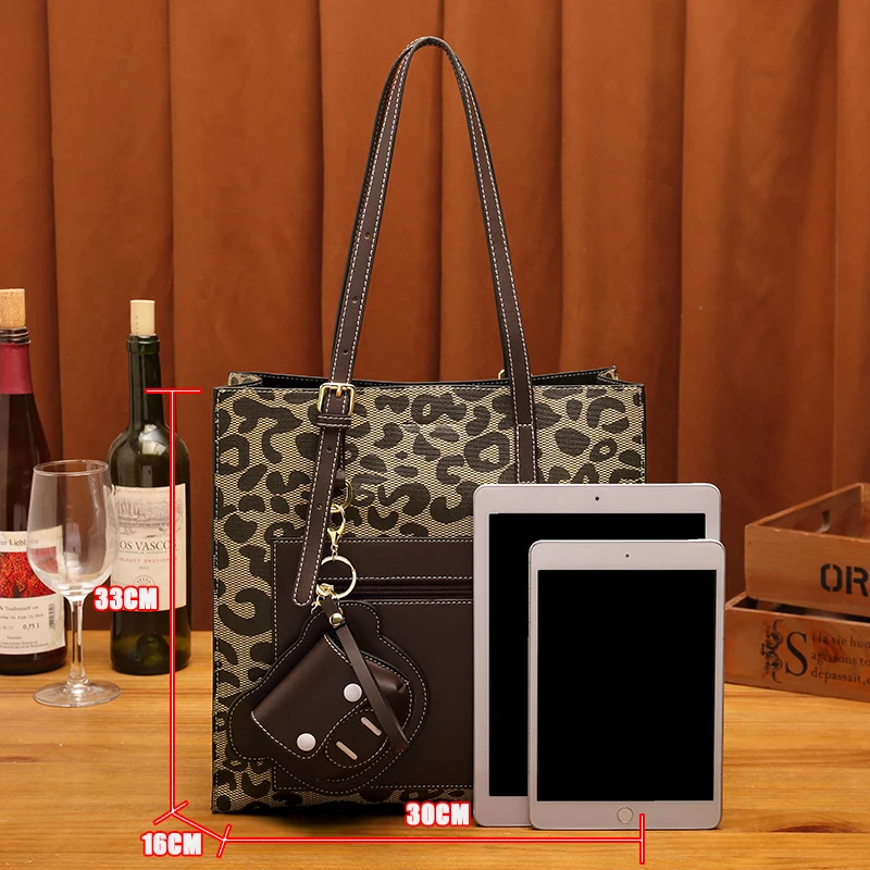 Bolsos de hombro y monederos de cuero para mujer, Tote de lujo, Cheetah, diseñador de moda, compras grandes, 2023