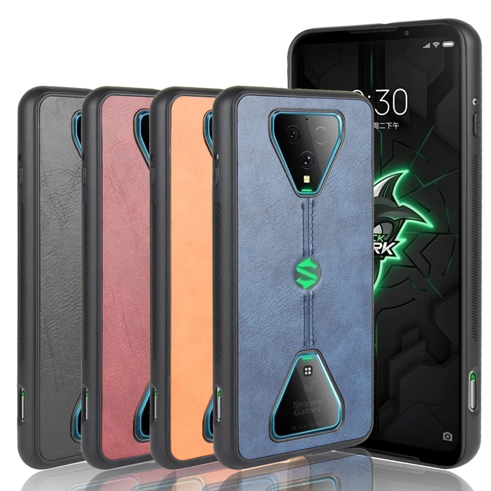 For Xiaomi Black Shark 3 Pro Case Suture Soft Edge PU Leather Hard