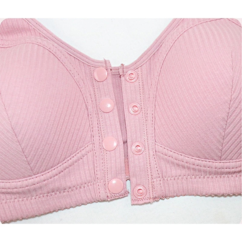 Hight Quality Cotton Bras Women Front Closure Soft Bra Camisole Middle Age Women Everyday Underwear Large Bust 42 44 46 BC Cup