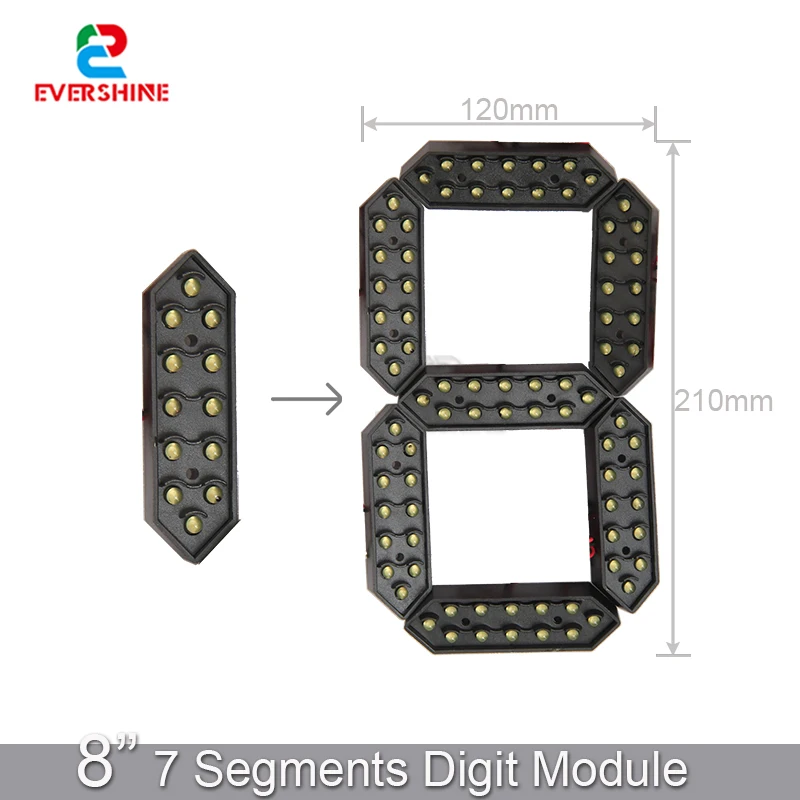 Numéro numérique étanche pour station-service électronique LED, signe de prix du carburant, extérieur, technologie, 8 pouces, 7 segments