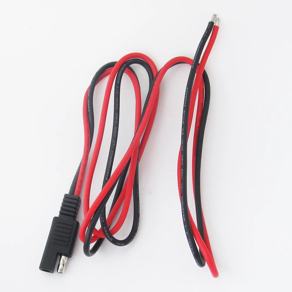 

10 шт. Новые автомобильные кабели SAE DC Power для самостоятельной установки, 100 см, провод 14AWG, красный + черный
