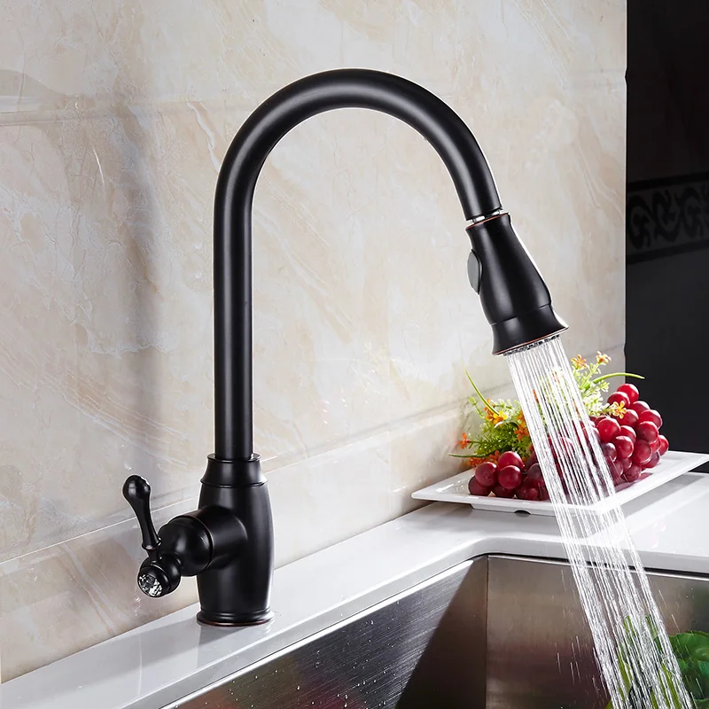 

Vidric Newly Arrived Pull Out Kitchen Faucet Chrome/nickel/black Sink Mixer Tap 360 degree rotation kitchen mixer taps Kitchen T