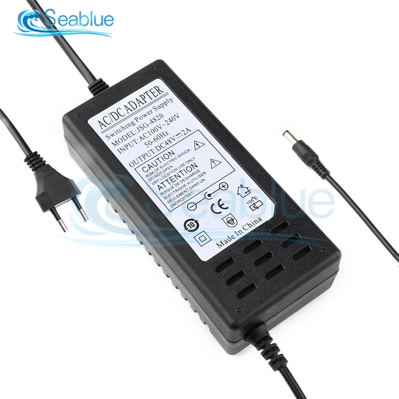 AC 110-240V to DC 48V 2A 5.5*2.5MM Power Adapter Supply Charger adaptor EU US For Router TV Box Telephone Game Console