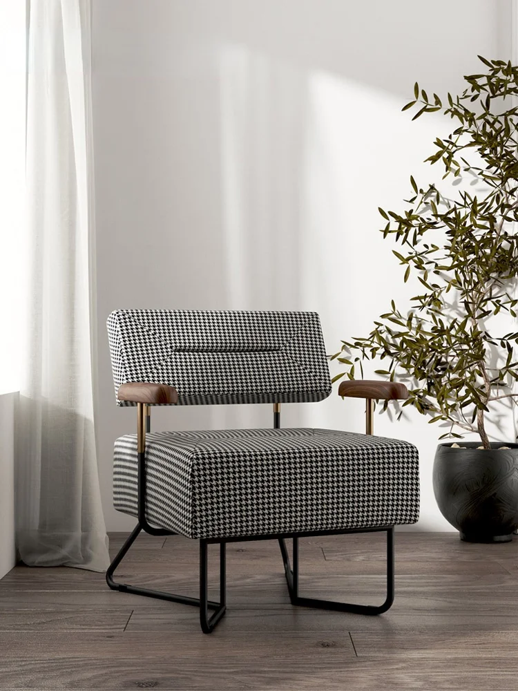 

Nordic Single Sofa Lazy Modern Simple and Light Luxury Wingback Chair Living Room Leisure Square Sugar Chair