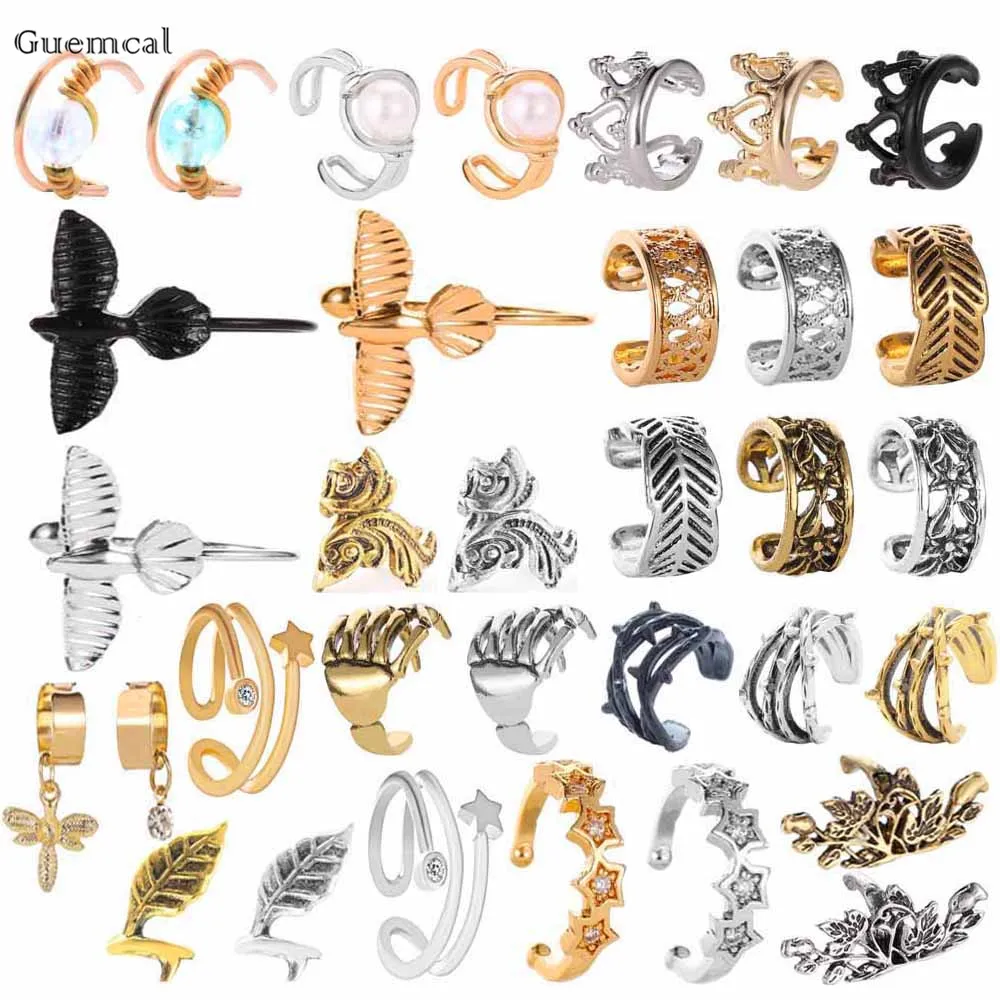 

Guemcal 2pcs New Sweet and Wild Crown Swallow Ear Clip Without Pierced Jewellery