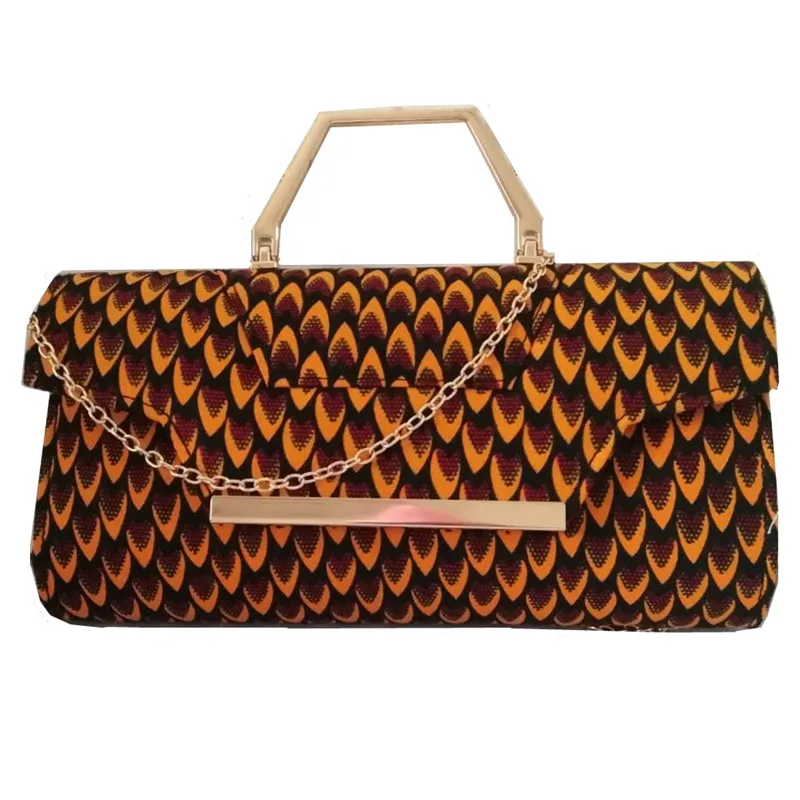 Hot Sale African Handbag for Lady Ankara Pagen Wax Fabric Made Handbag 1piece for Party F1127-1