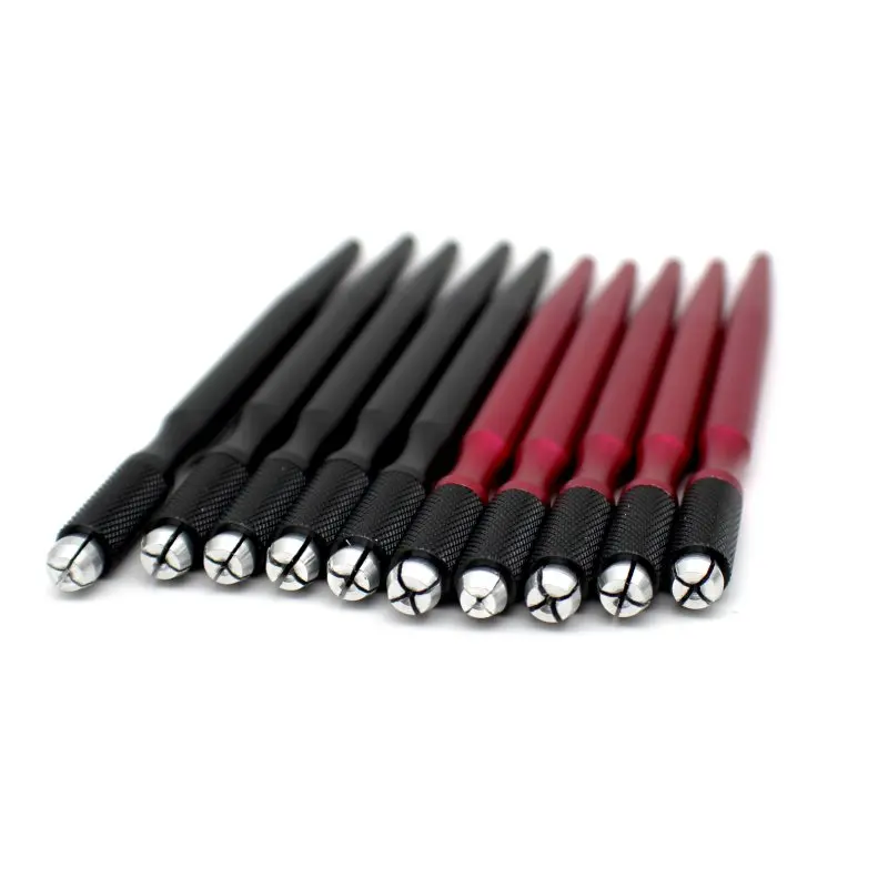 10 pcs Round Flex Needle Lock-Pin Device Manual Permanent Makeup Embroidered Eyebrow Tattoo Pen Tebori Microblading Pen