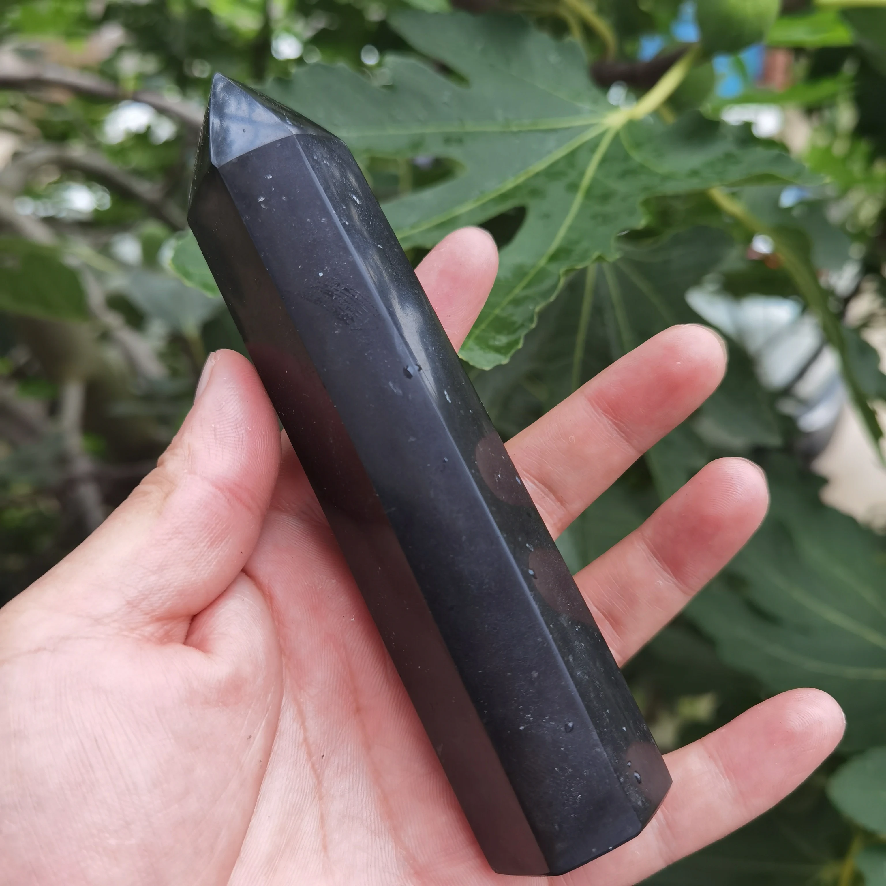 Black Tourmaline Healing Power Aura Metaphysical Obelisk Tower Healing Decoration