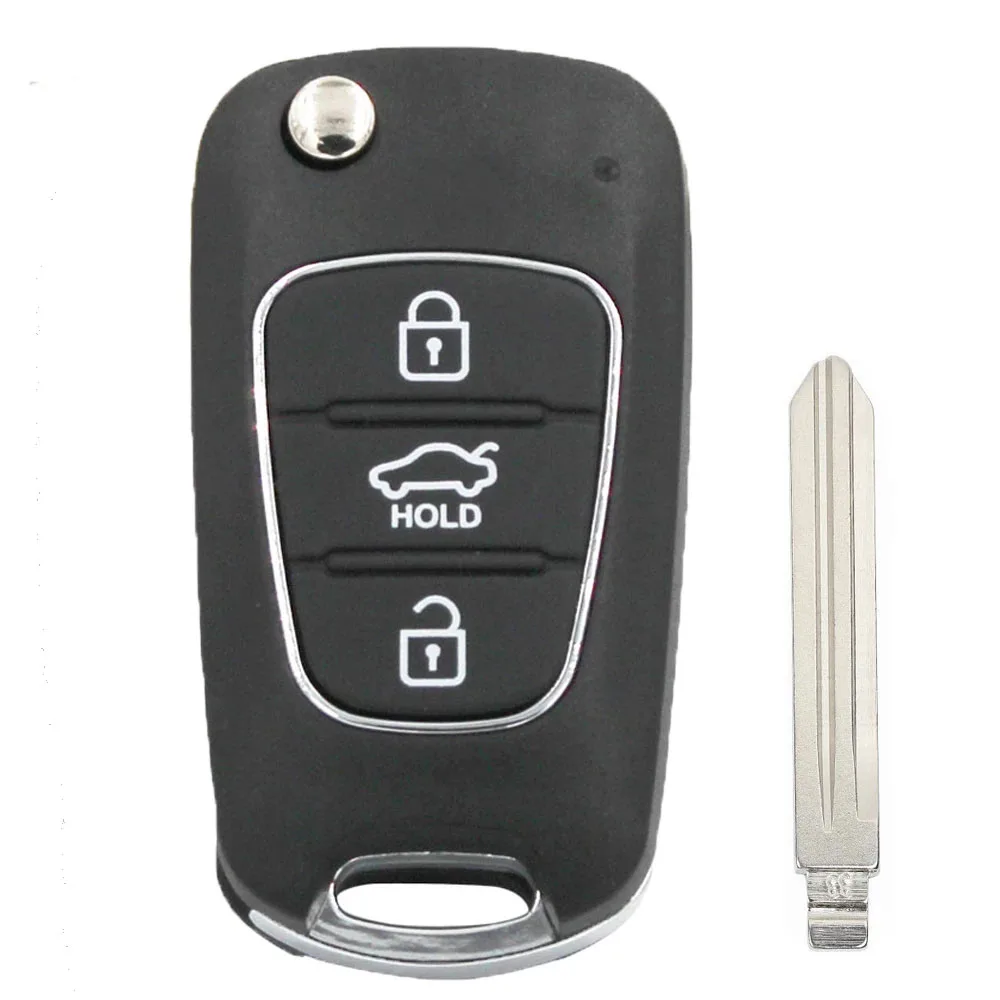 Keyecu OKA-186T, CE0678,,, 3 3 pulsante 433MHz ID46 Chip aggiornato Flip Remote Key Fob per Hyundai Elantra