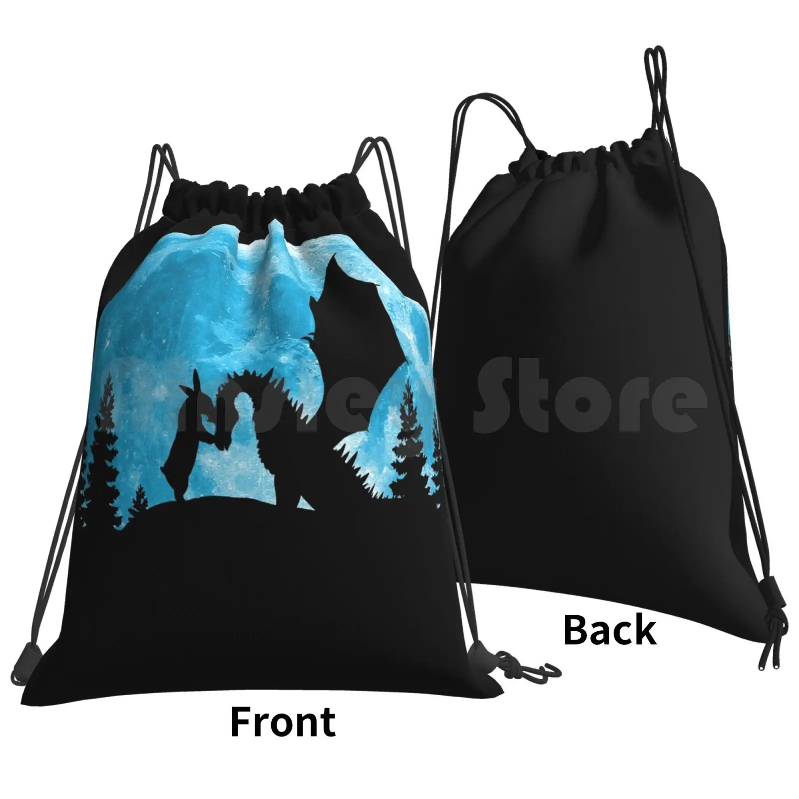 Friendship Of A Backpack Drawstring Bags Gym Bag Waterproof Friendship Frind Bunny Rabbit Dragon