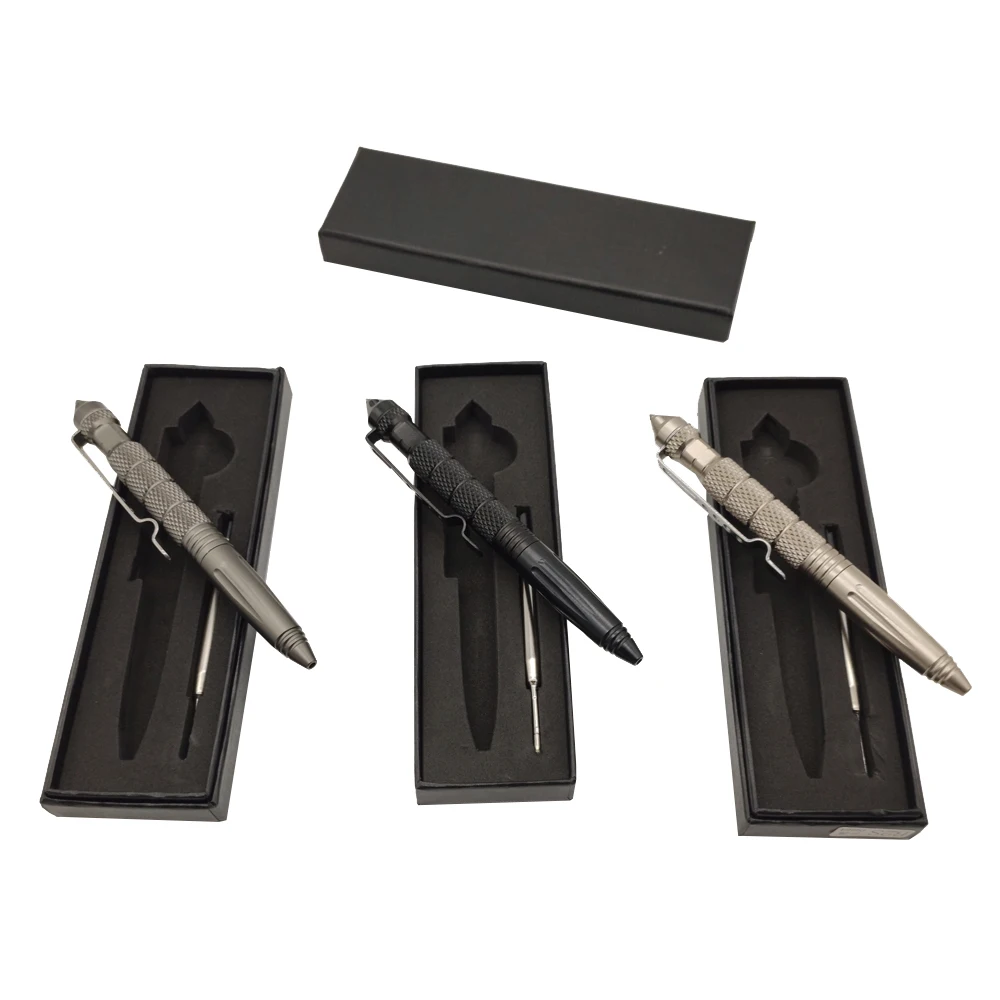 Тактическая ручка для самообороны, инструмент для повседневного использования, выключатель стекла, противоскользящий набор из алюминиевого сплава для выживания, аварийный набор для активного отдыха с ручкой в подарочной коробке